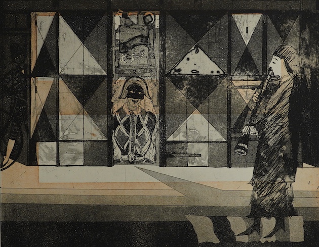 Walter Hoyle (1922-2000), artists proof etching, ‘Dans Le Rue’, signed in pencil, 57 x 69cm, unframed